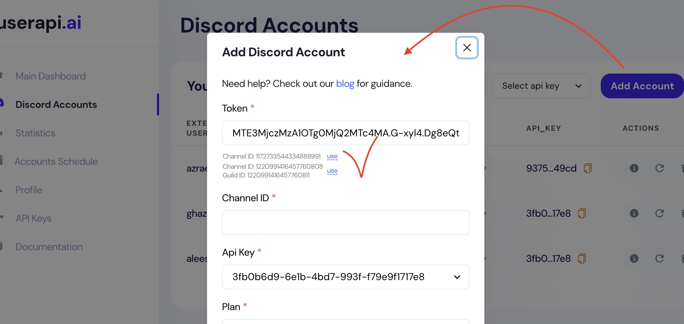 Auto-detection of Channel ID in UserAPI dashboard
